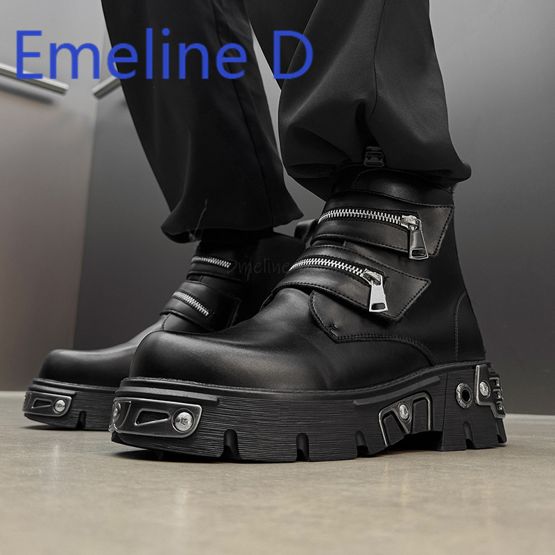 Zapatos altos Punk oscuro, bot - Men'S Shoes Increase Height reseña y precio