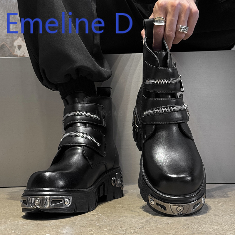 Zapatos altos Punk oscuro, bot - Men'S Shoes Increase Height reseña y precio